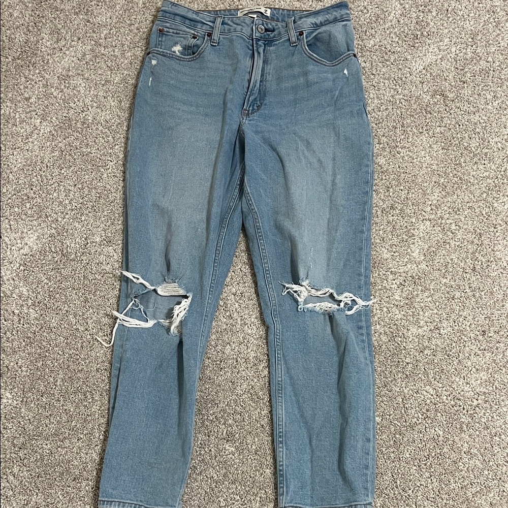 Abercrombie & Fitch Classic Blue Distressed Women Jeans